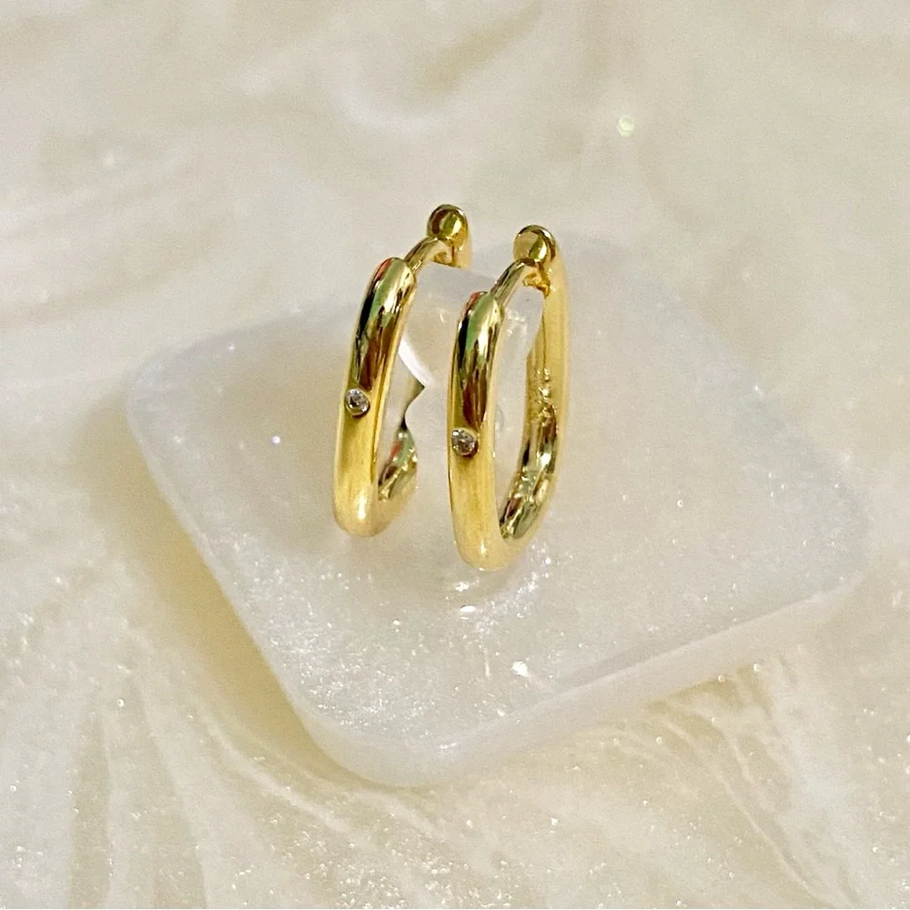 Elegant Gold S925 Hoop Earrings